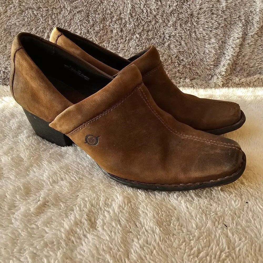 Born Women's Kenny Leather Western Slip On Shooties Size 8.5‎ Brown Comfort Barn - Picture 3 of 6
